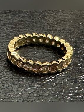 Fashion Jewelry Gold Crystal Eternity Ring - Women Jewelry
